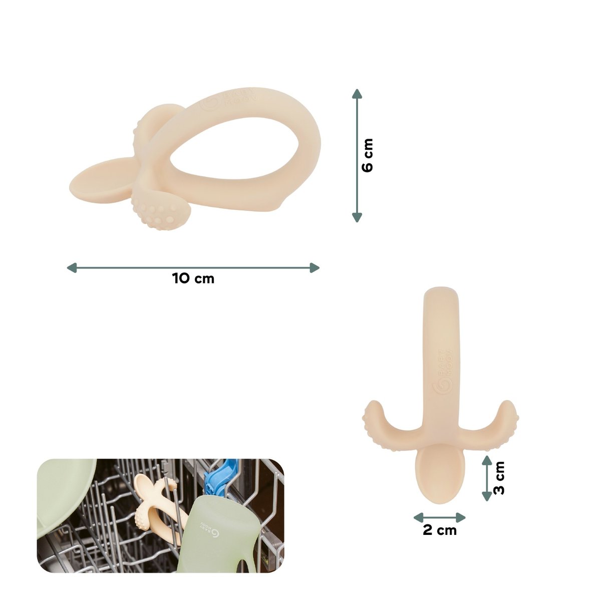 Cuillère de dentition pour bébé beige, BABYMOOV