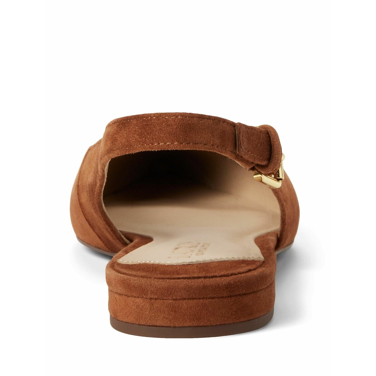 Suède slingback-ballerina's Londyn tan, LAUREN RALPH LAUREN