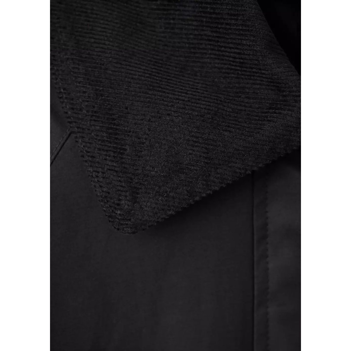 Parka coton en velours côtelé noir, MANGO