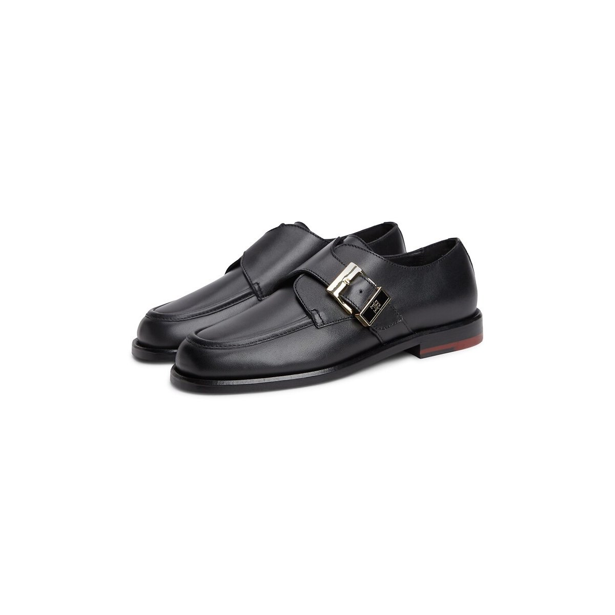 Mocassins monk en cuir noir, TOMMY HILFIGER