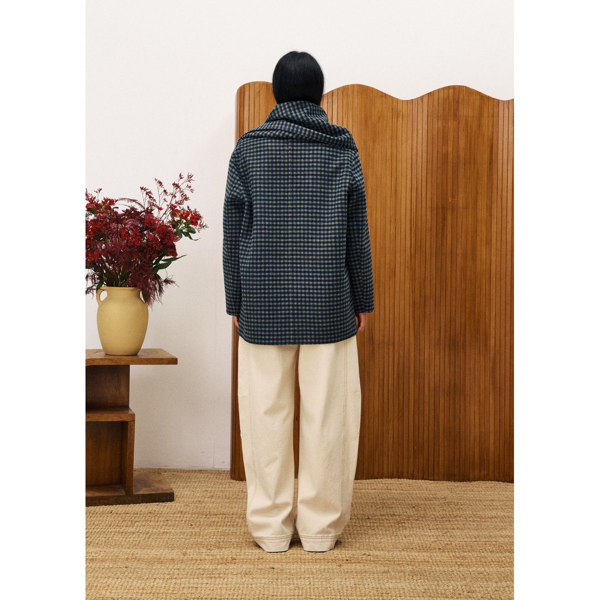 Manteau en laine col roulé SHADOW bleu marine, FRNCH