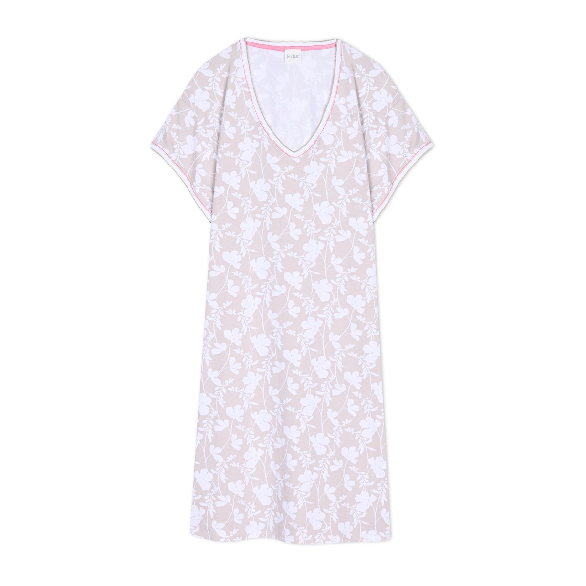 Chemise de nuit en coton modal SIESTA 201 multicolore, LE CHAT