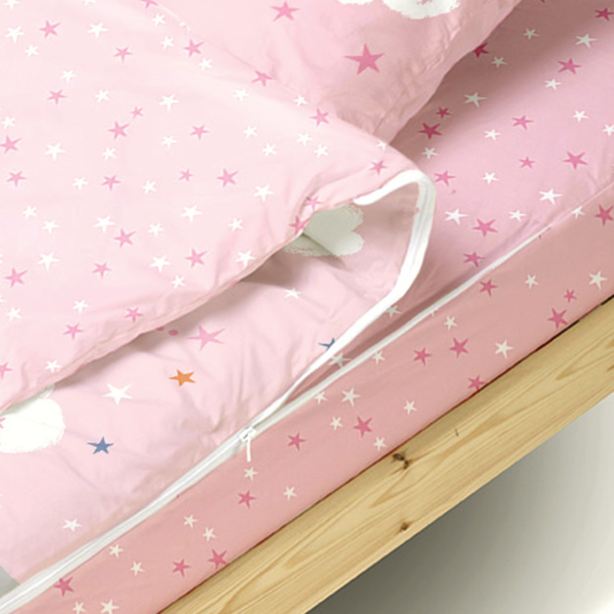 Caradou® sans couette Licorne Parure de lit enfant rose, BLEU CALIN