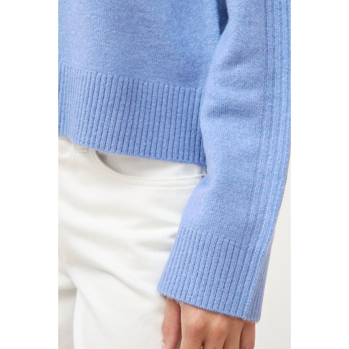 Pull col rond manches longues bleu clair, BONOBO