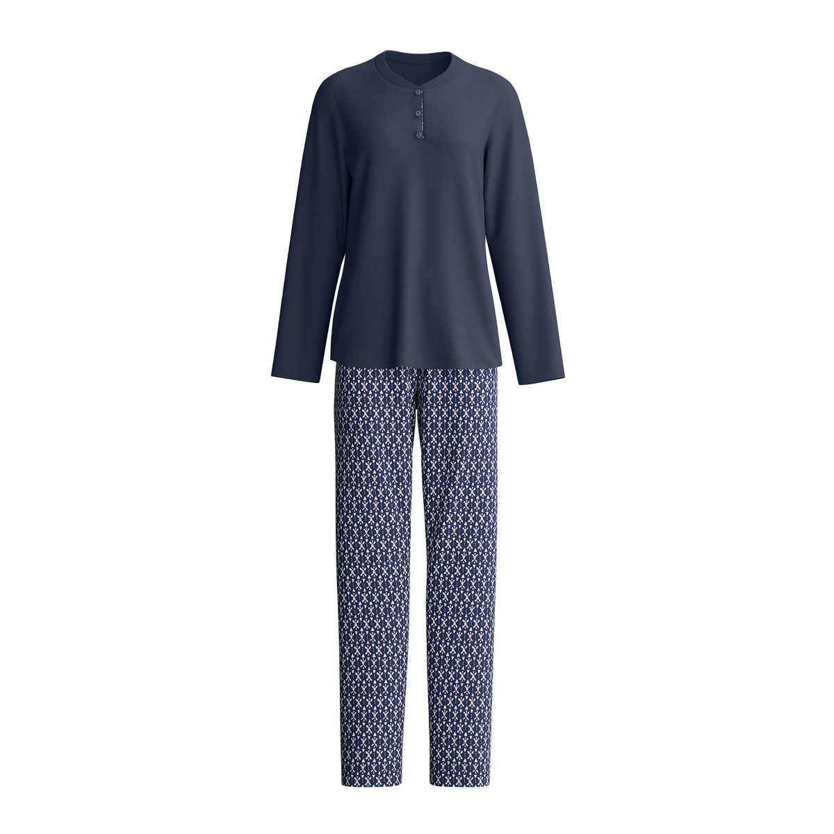 manches longues Coton MIDNIGHT HEARTS bleu paon, CALIDA