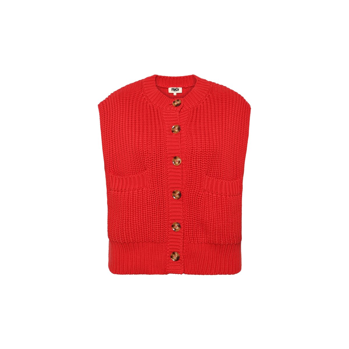 Pull en coton CARMELE rouge, FRNCH