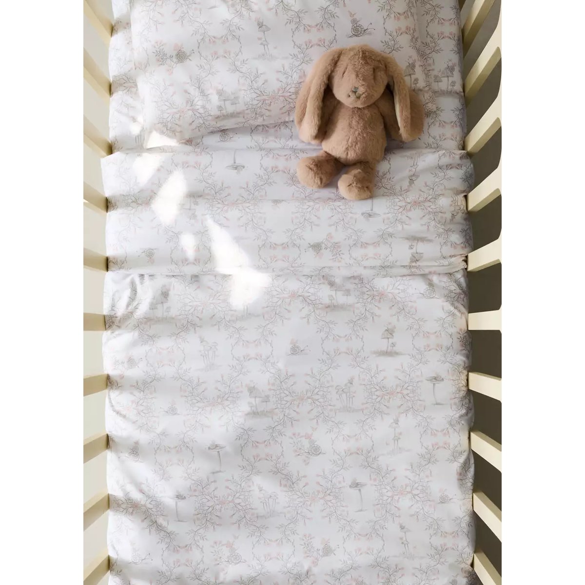 Housse de couette berceau 100 % percale de coton imprimée nude, MANGO HOME