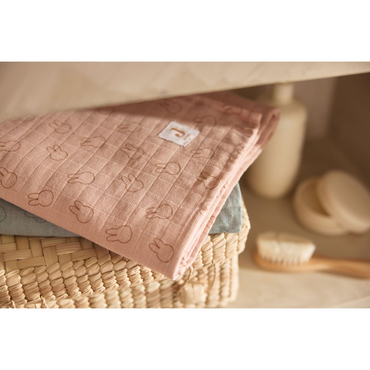 Lot de 3 langes gaze de coton rose, JOLLEIN