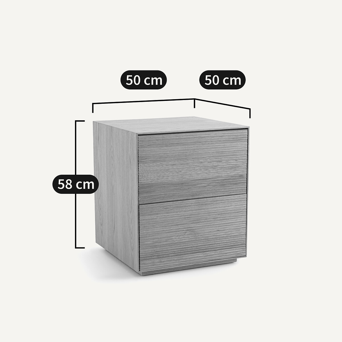 Contenitore per scrivania a 2 cassetti, impiallacciato rovere e Mikube quercia naturale, AM.PM
