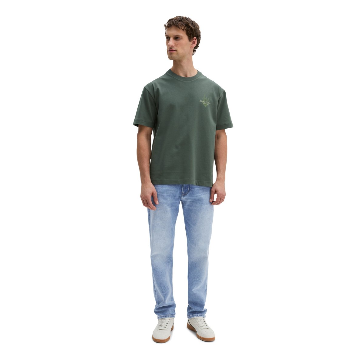 T-shirt loose avec un imprimé marin dans le dos gris foncé, MARC O'POLO