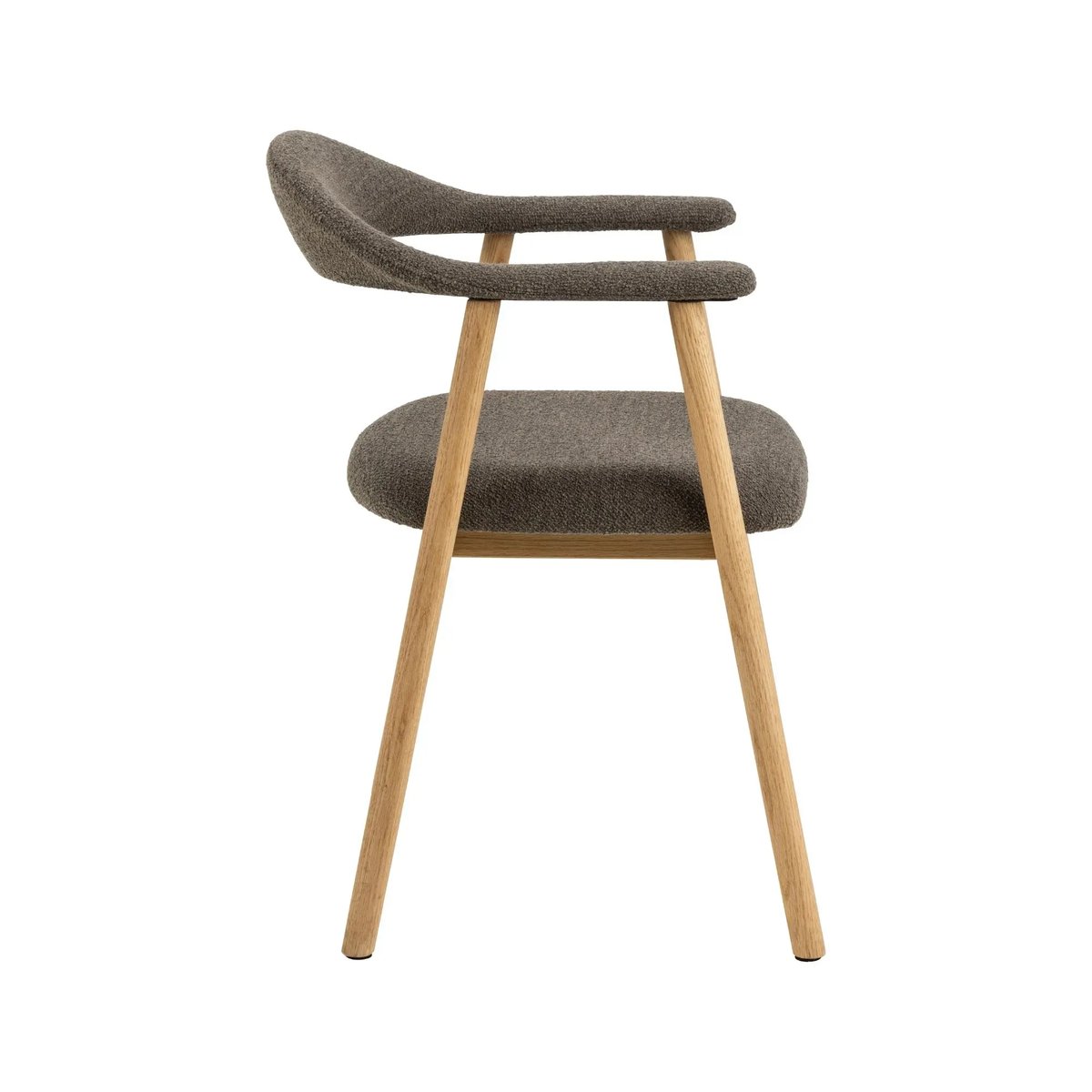 Chaises de salle à manger chêne et bouclette taupe (lot de 2) - ELYA marron, HELLIN, DEPUIS 1862