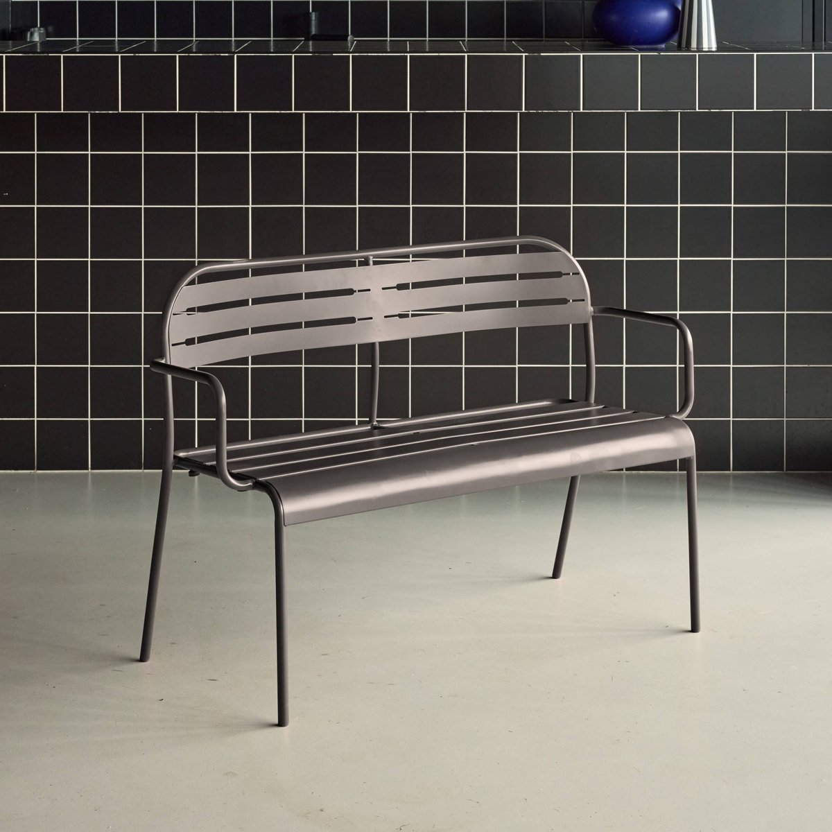 Banc extérieur acier 2 places AMÉLIA vert, SWEEEK