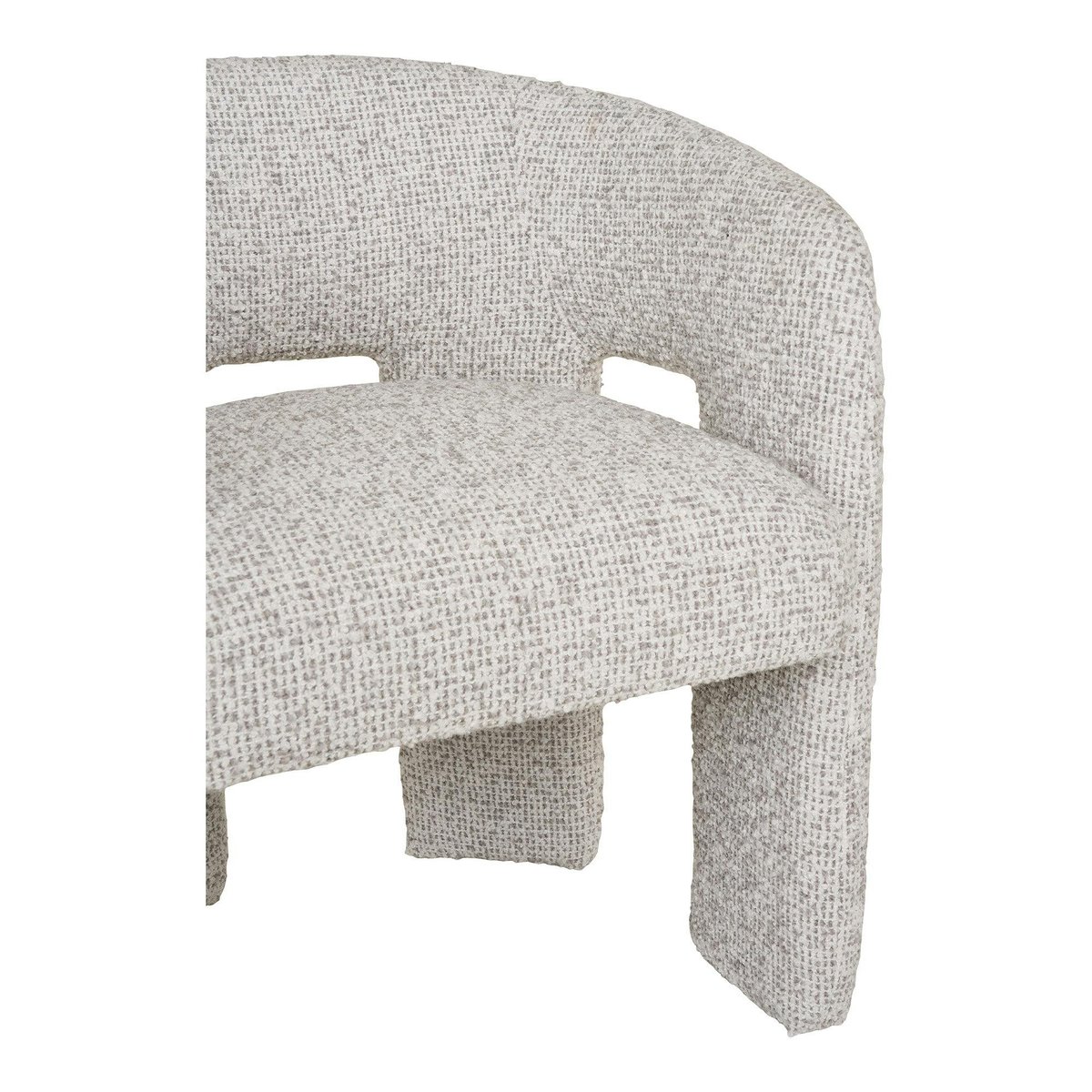 Fauteuil de table en tissu chiné beige TULSA gris, PIER IMPORT