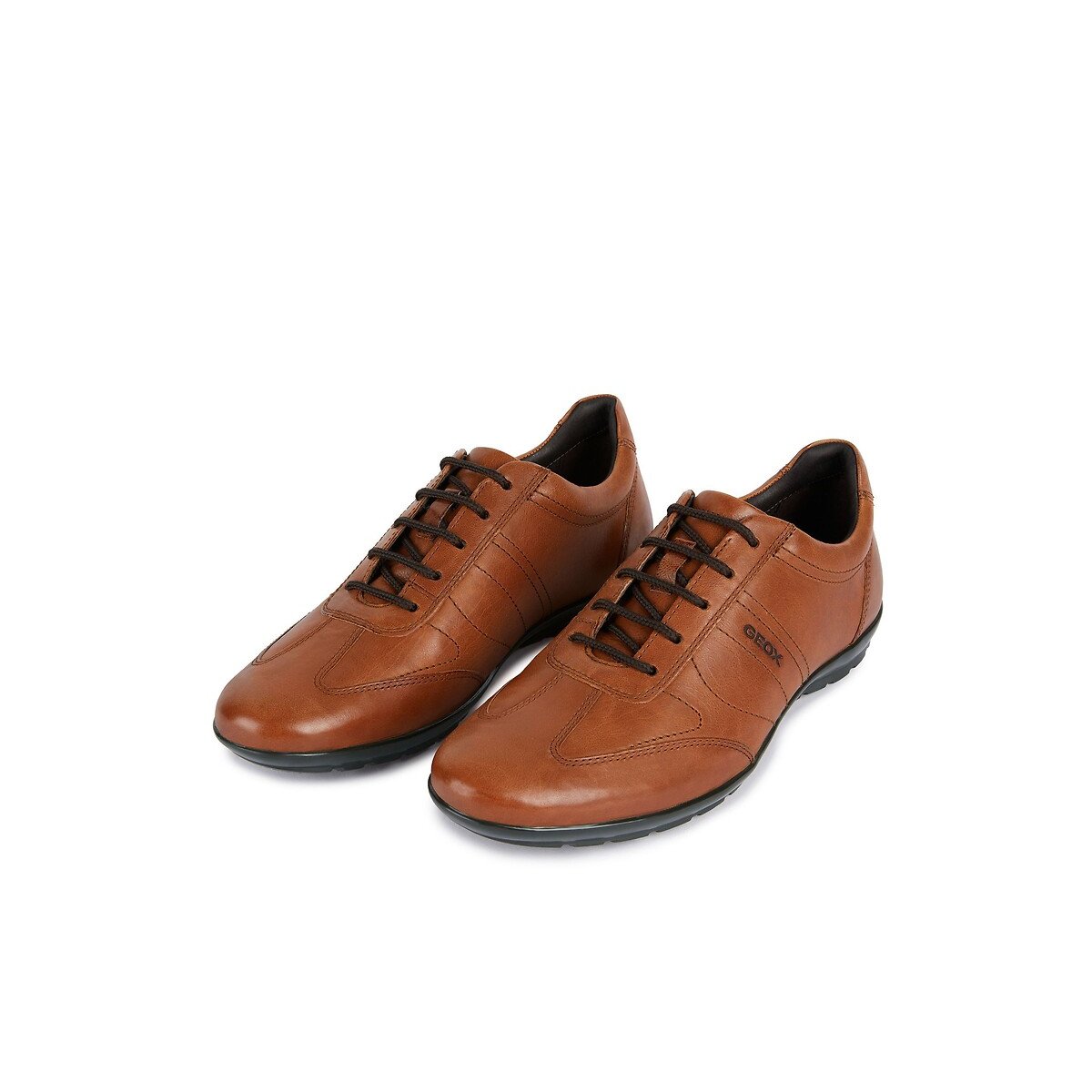 Sneakers traspiranti in pelle, SYMBOL marrone, GEOX