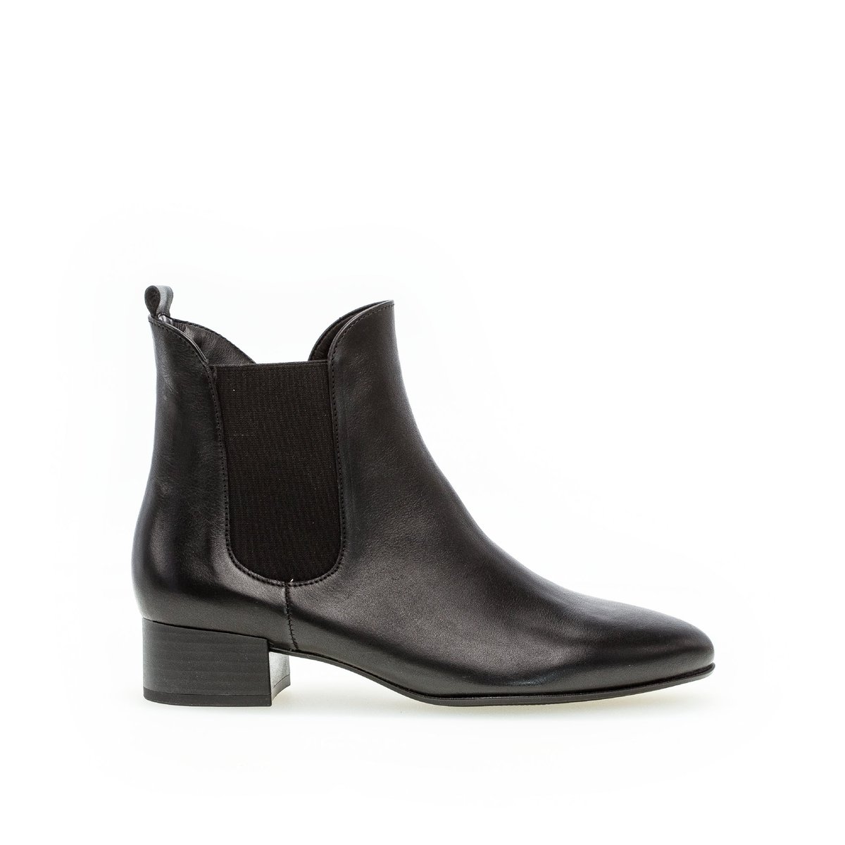 Bottines en cuir à talon façon block noir, GABOR