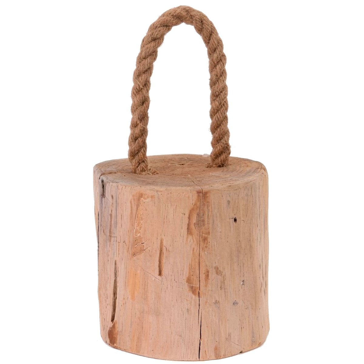 Cale-porte teck et corde 14x14x14cm bois, WADIGA