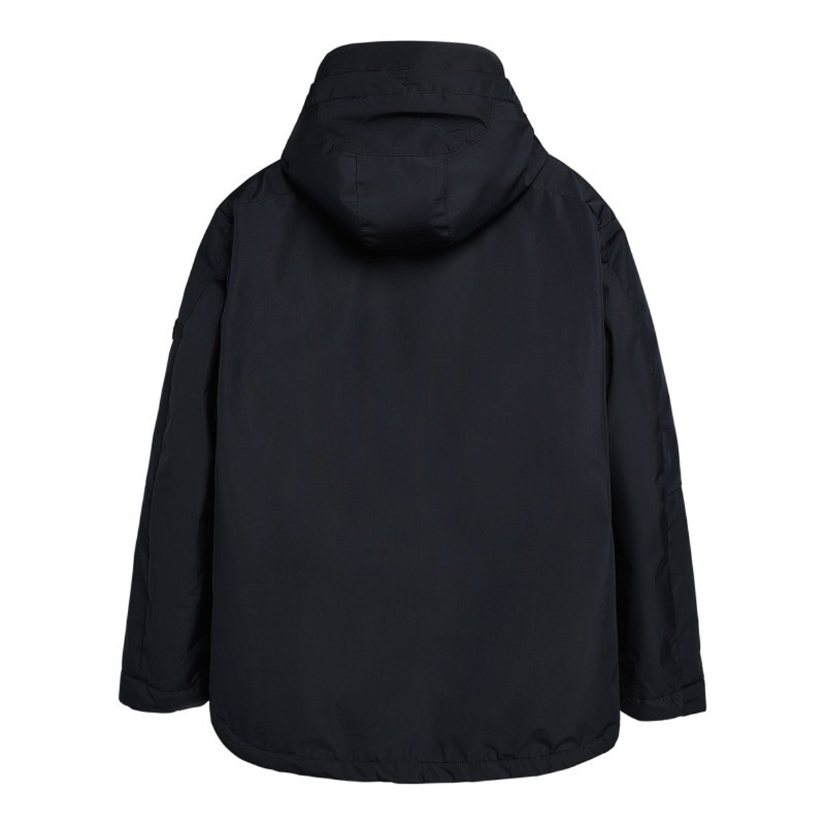 Imperméable bleu marine uni zippé à l'avant avec un col à capuche marine, TEDDY SMITH
