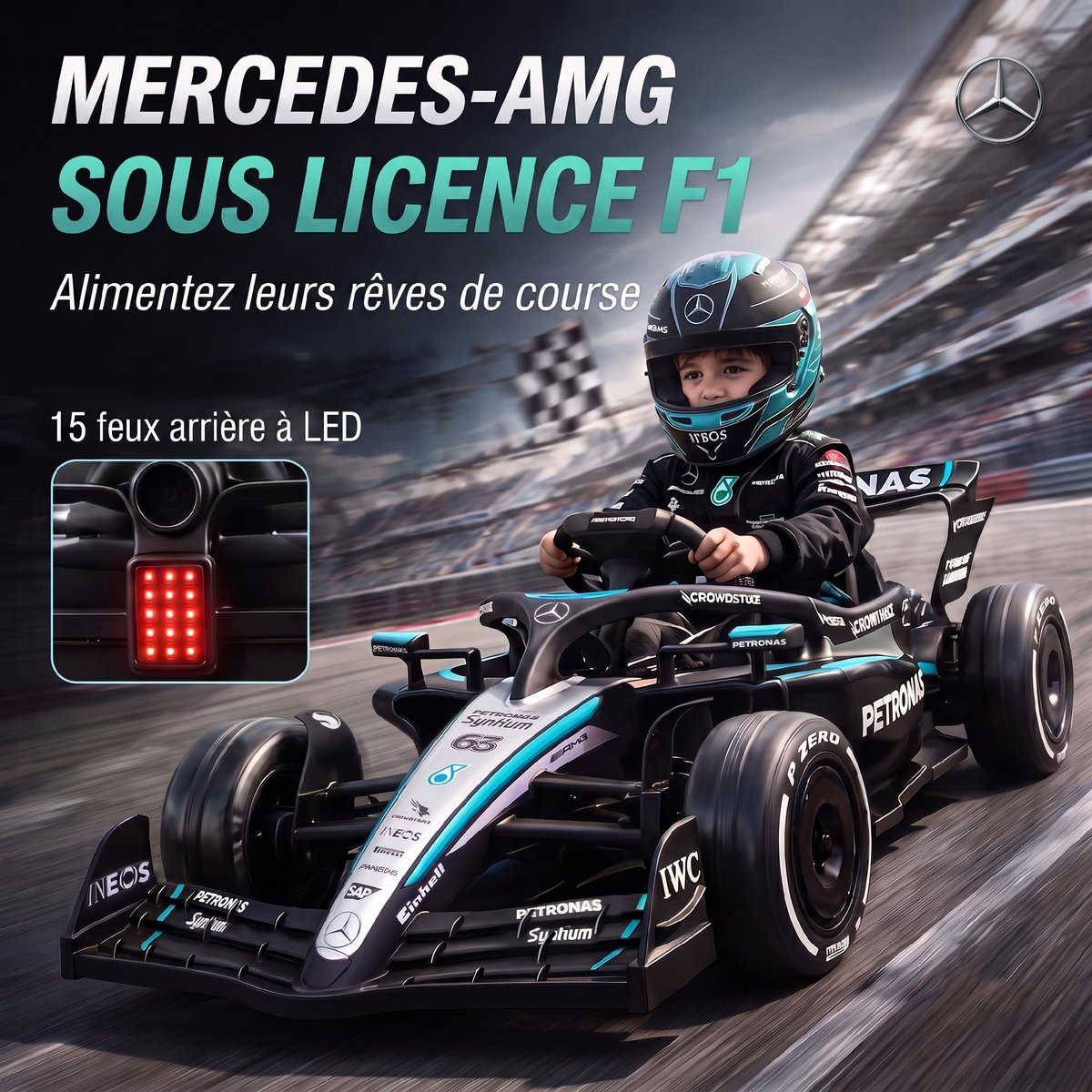 Kart électrique à conducteur assis PP Noir noir, AIYAPLAY