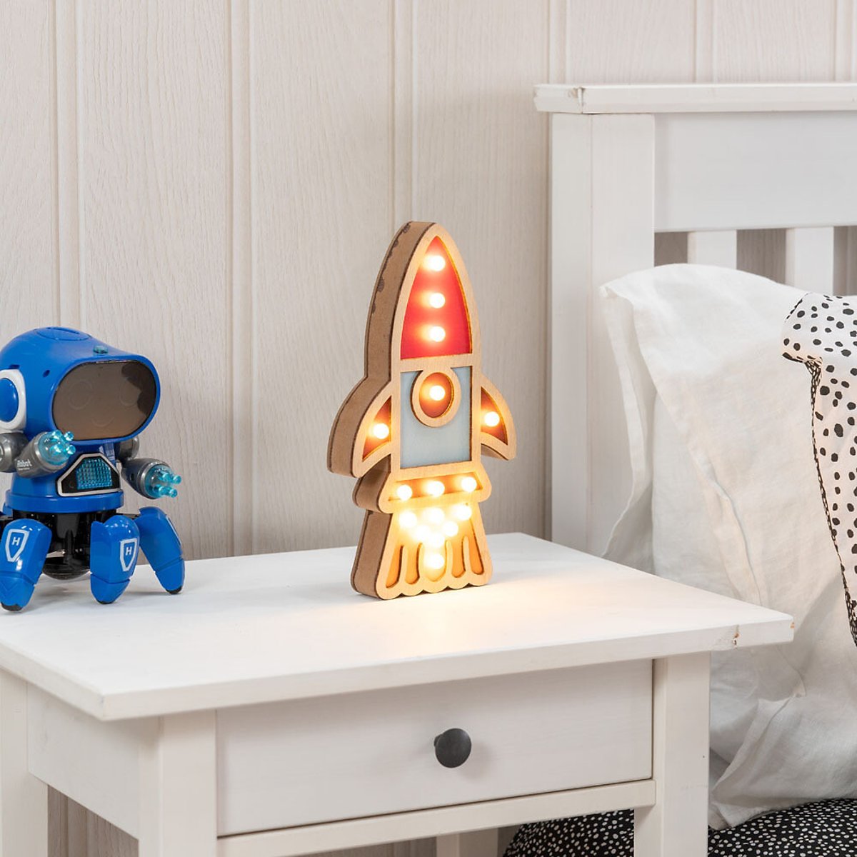 Rocket Wooden Table Lamp multi-coloured, SO'HOME