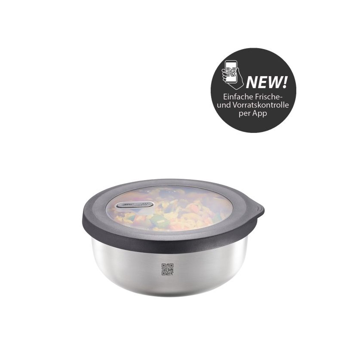 Boîte de conservation fraîcheur PROVIDO, circulaire, 1.000 ml (Contrôle de la fraîcheur et des stocks via application) couleur unique, GEFU