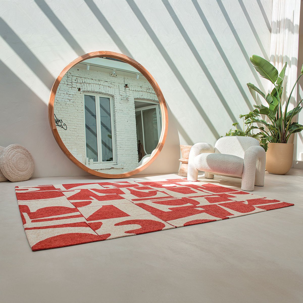 Tapis intérieur/extérieur tissé plat STALE rouge, NOVATREND
