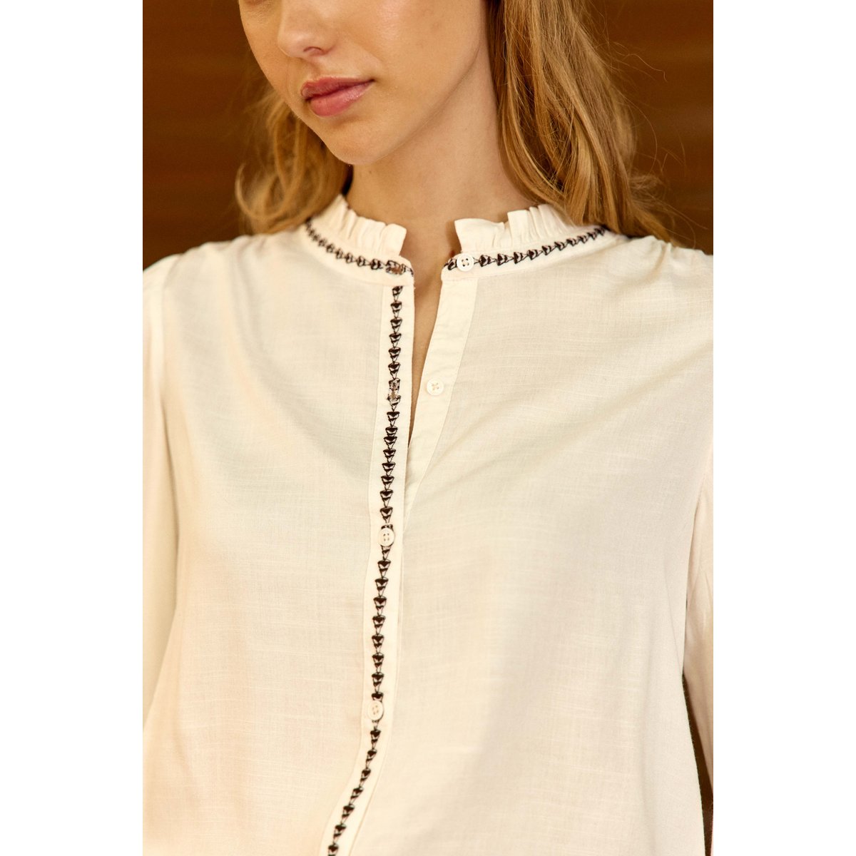 BLOUSE imprimé ethnique BINA 11-ecru, LA PETITE ETOILE