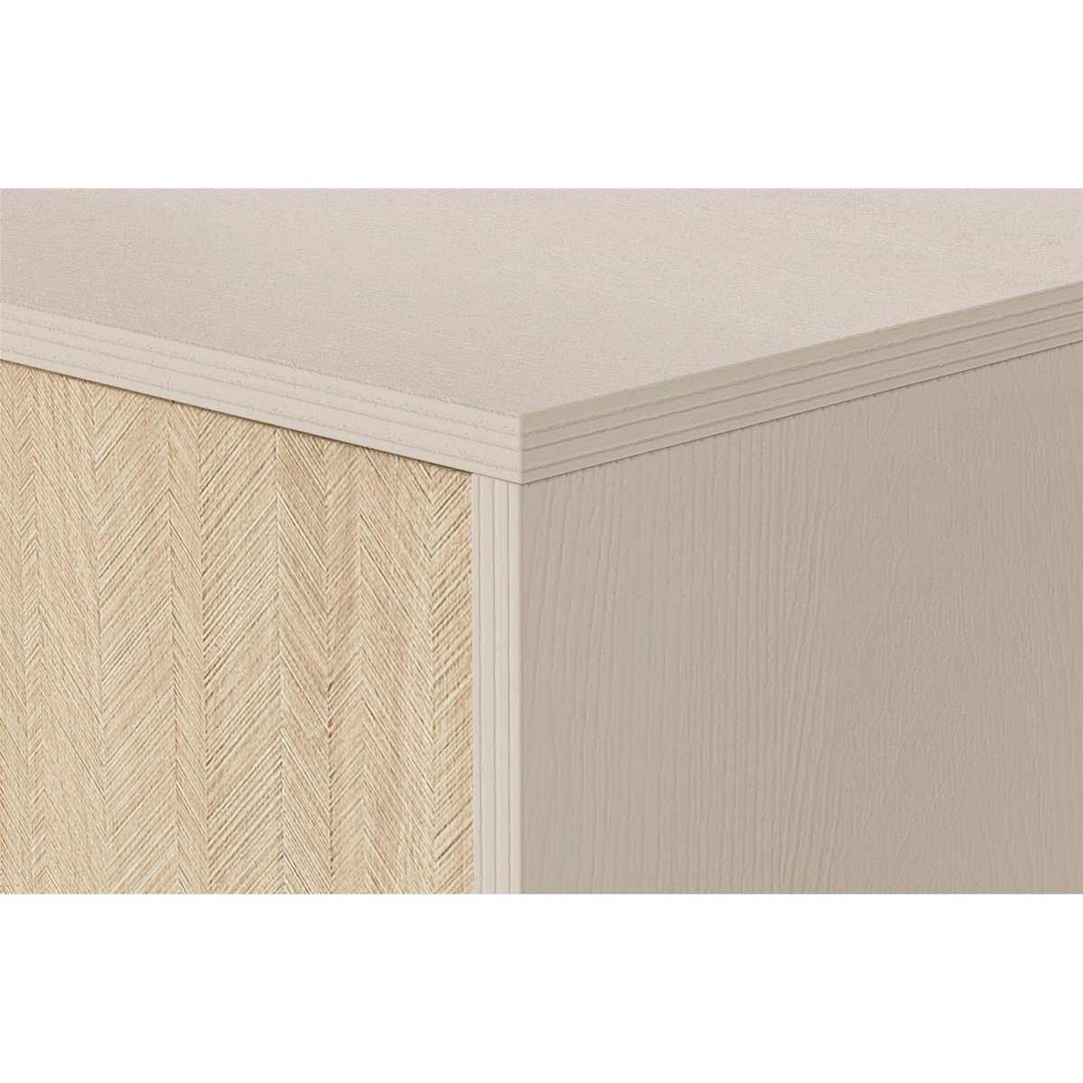 Commode FAVORIA scandinave porte et tiroirs beige grège, RECOLLECTION