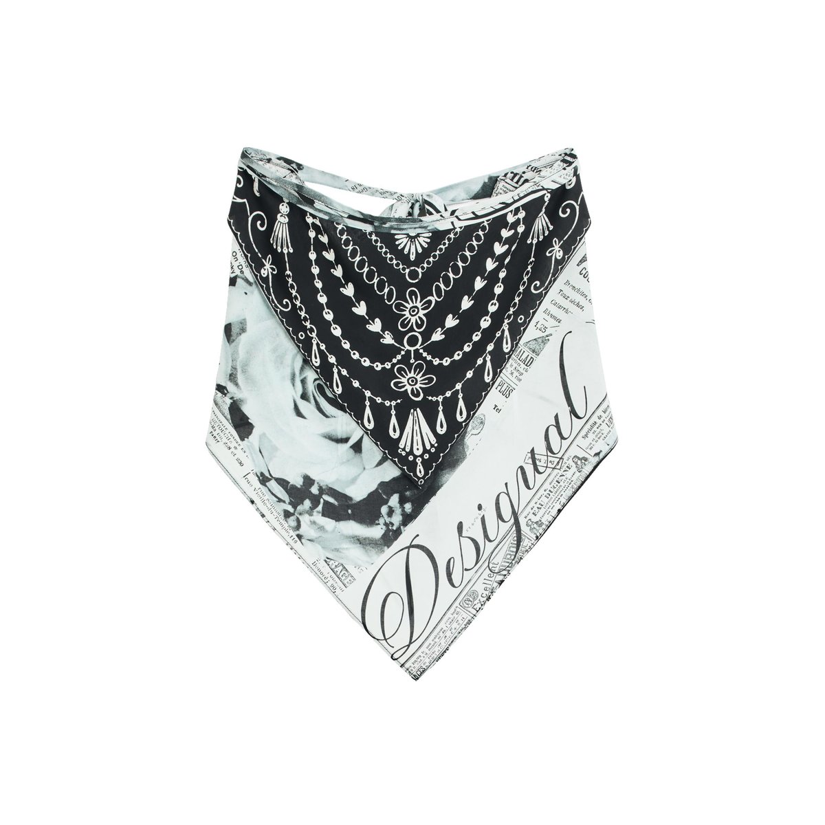 Foulard triangulaire noir, DESIGUAL