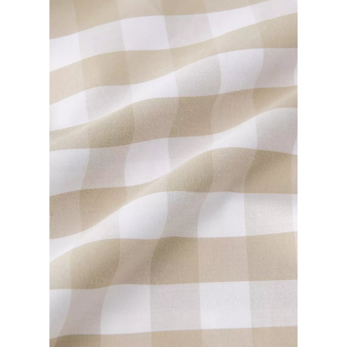Housse de couette percale de coton carreaux vichy Lit 180/200 cm tabac, MANGO HOME