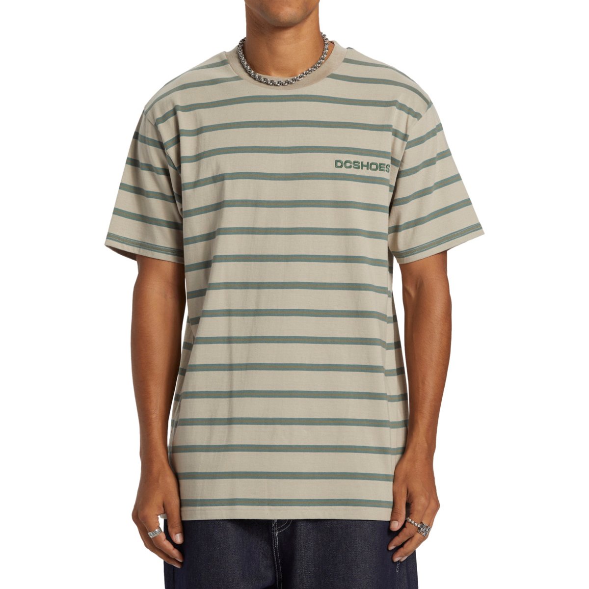 T-shirt à manches courtes UPSTATE. vert silver lining upstate stripe, DC SHOES