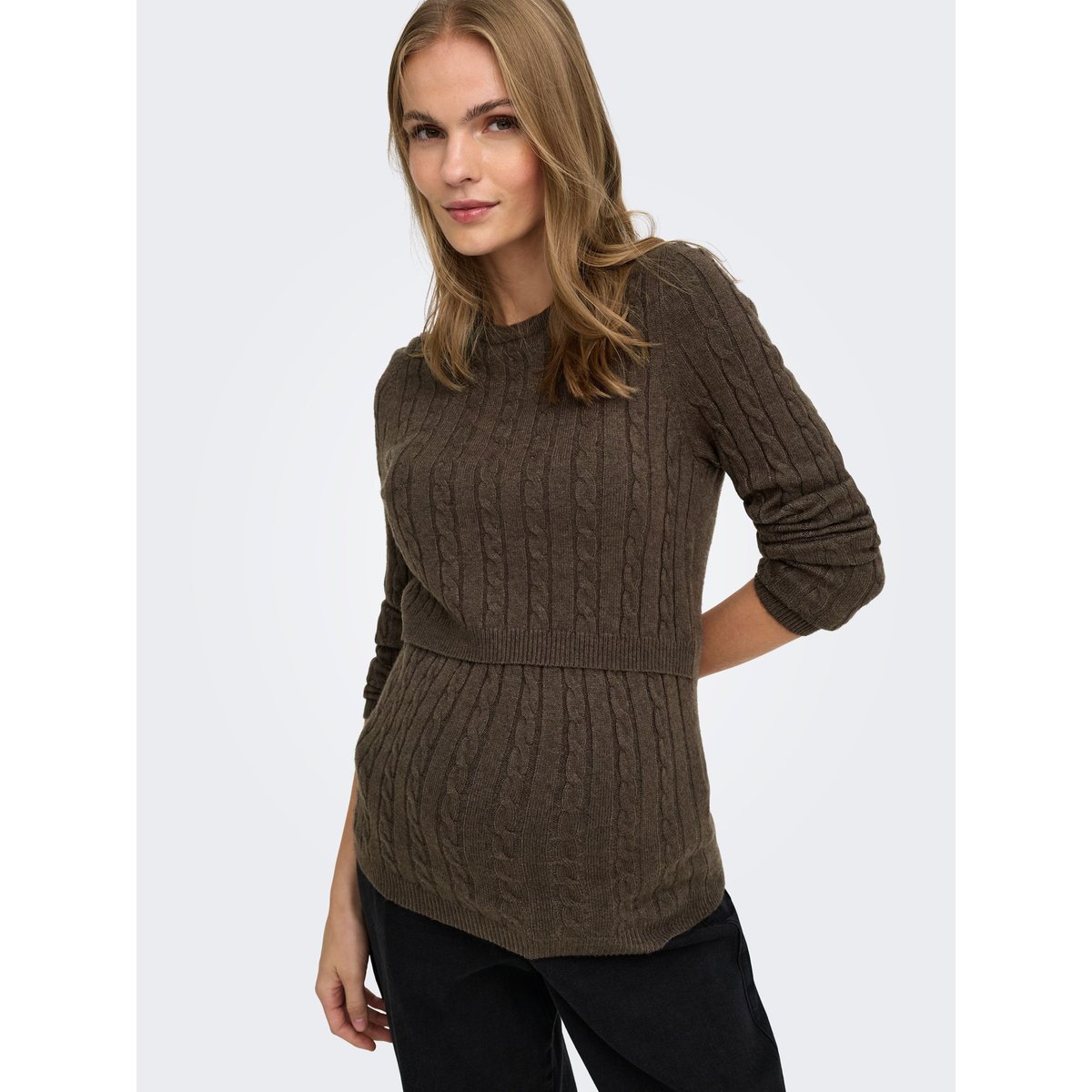 Pull En Maille chocolate brown 1, ONLY