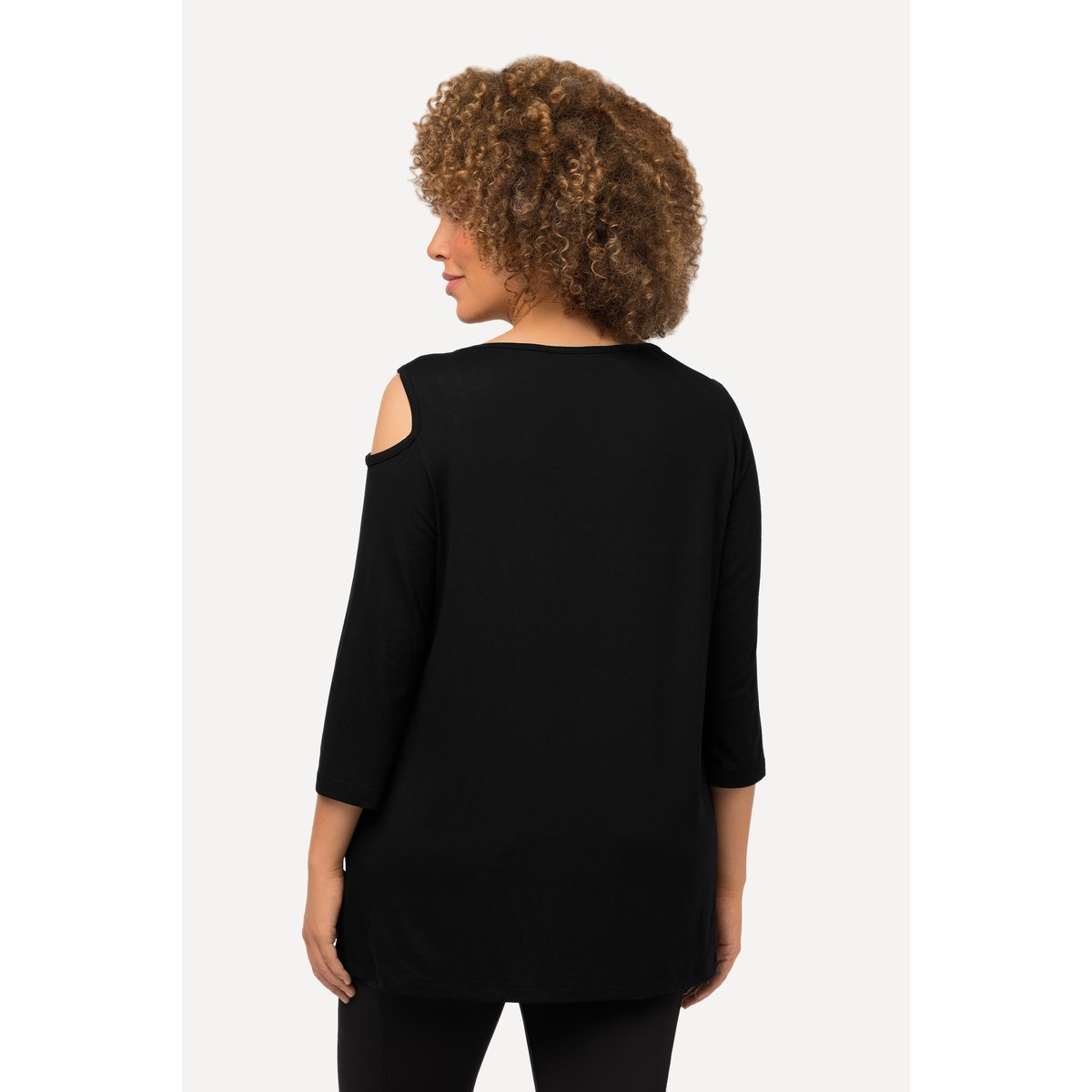 T-shirt avec découpes noir, ULLA POPKEN