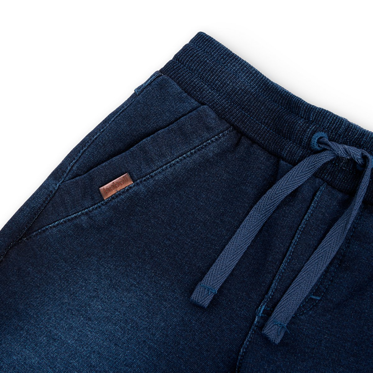 Short garçon tricot avec cordon de serrage bleu, BOBOLI