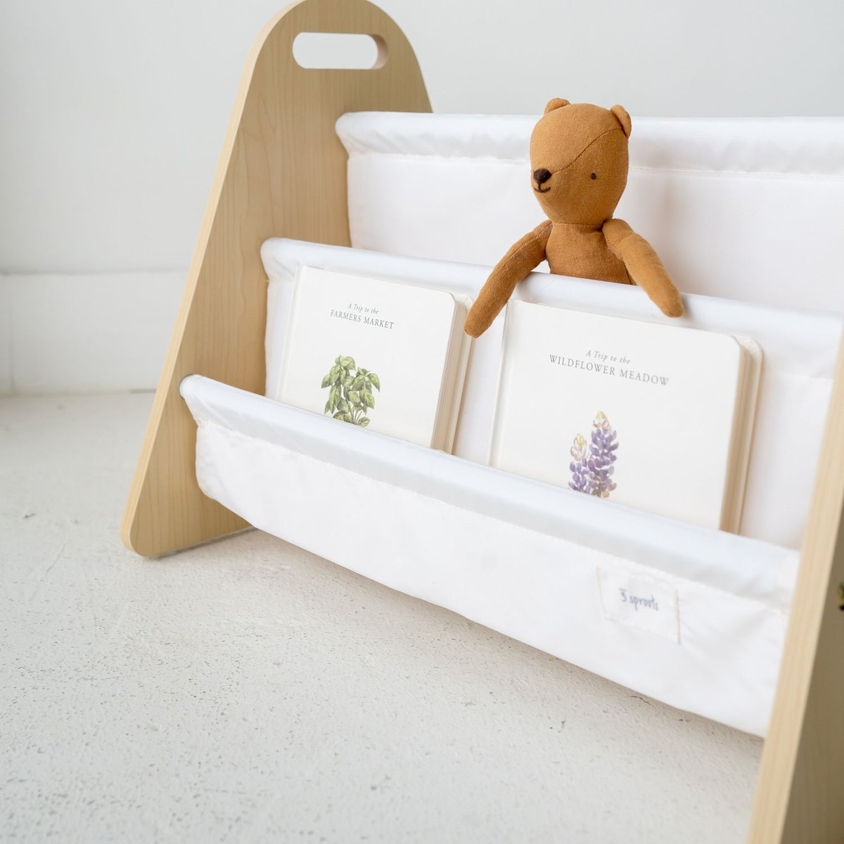 Bibliothèque double face ecru, marron, 3 SPROUTS