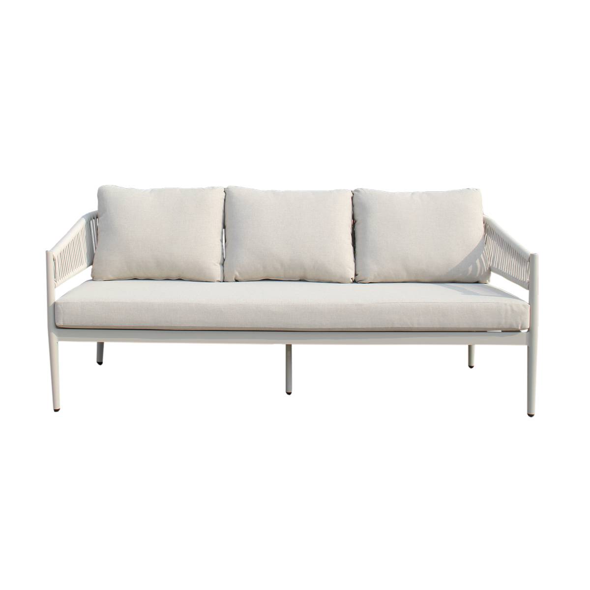Salon de jardin en aluminium SAYEN beige, MADE IN MEUBLES 