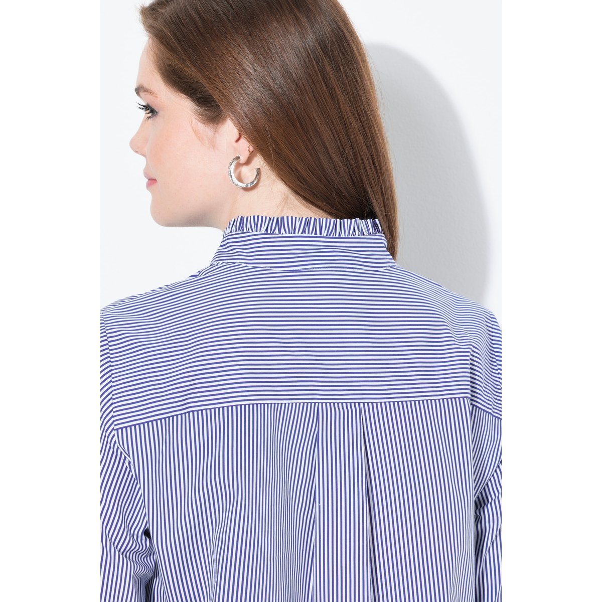 Chemisier rayé avec ruchés violet, ULLA POPKEN