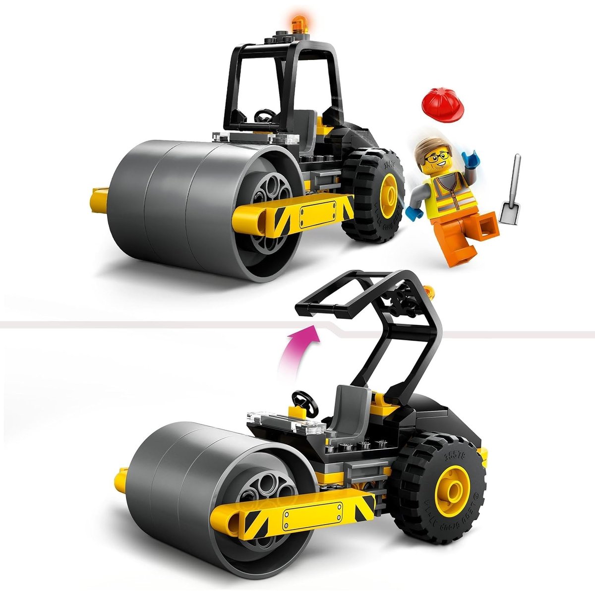 Le rouleau compresseur de chantier multicolore, LEGO