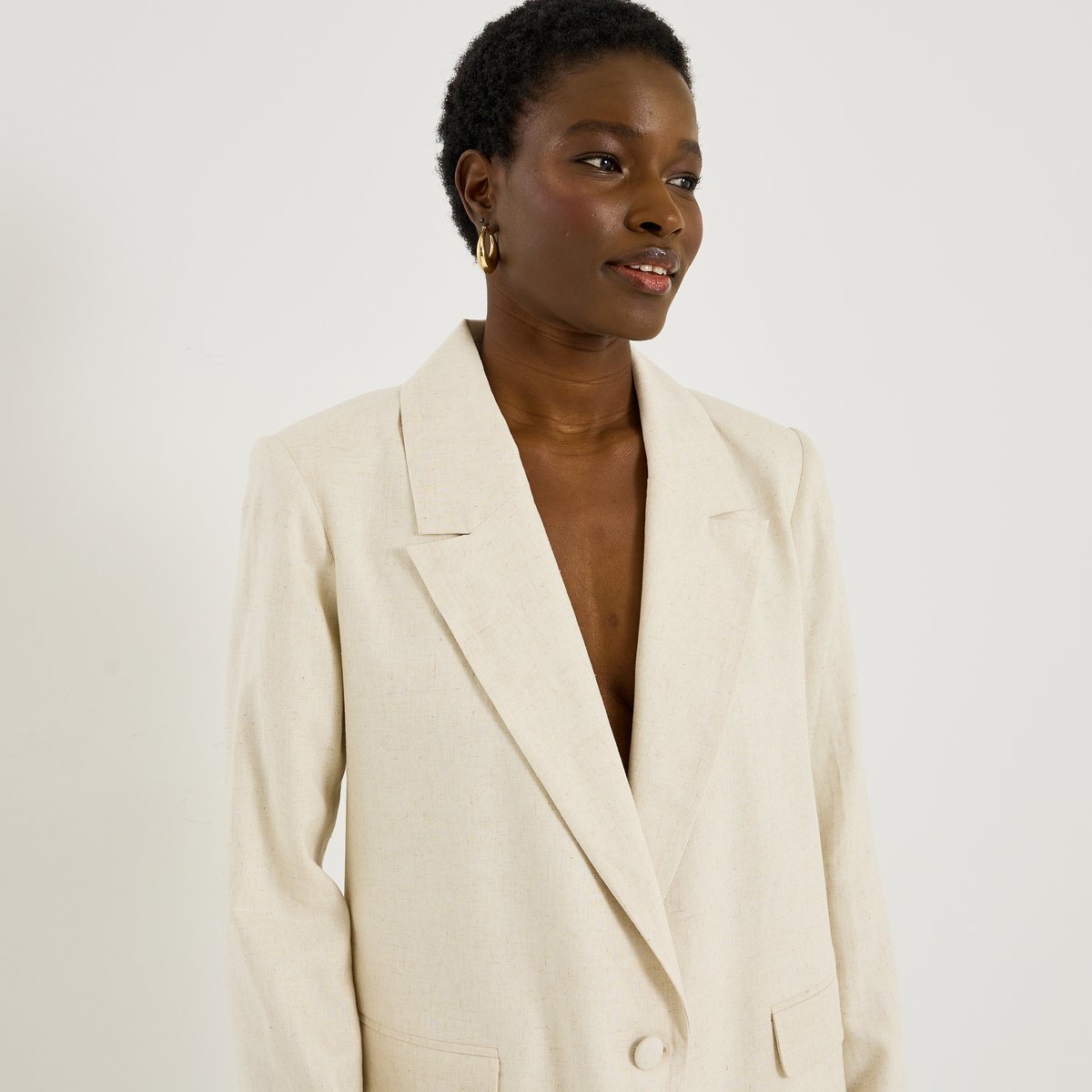 Blazer oversize uni beige, GRAIN DE MALICE