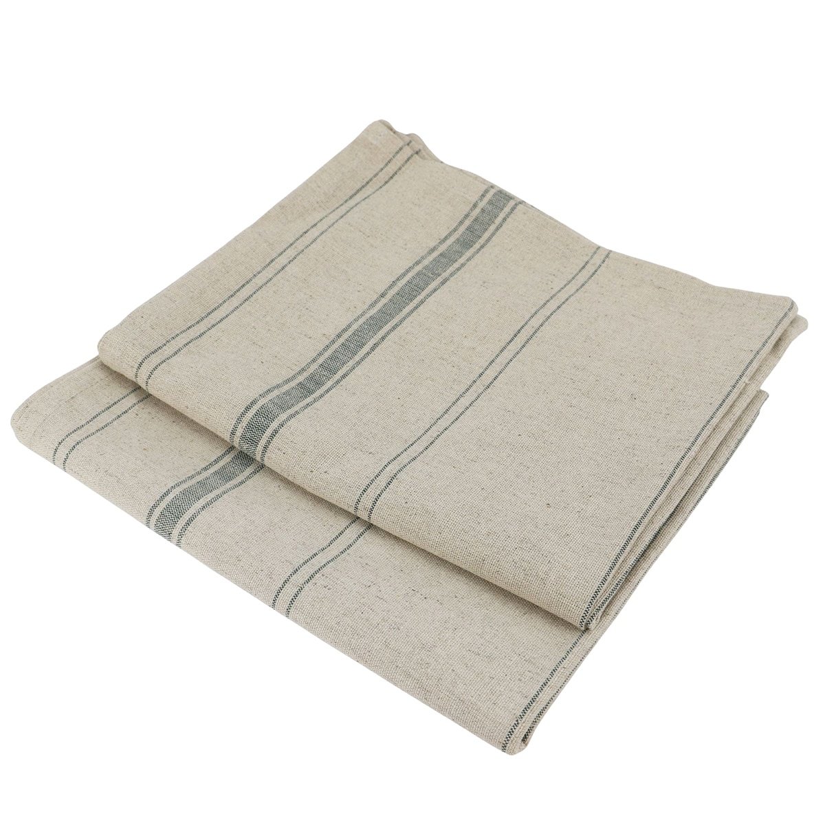 Lot de 12 torchons métis lin coton naturel BRASSERIE rouge, LINANDELLE