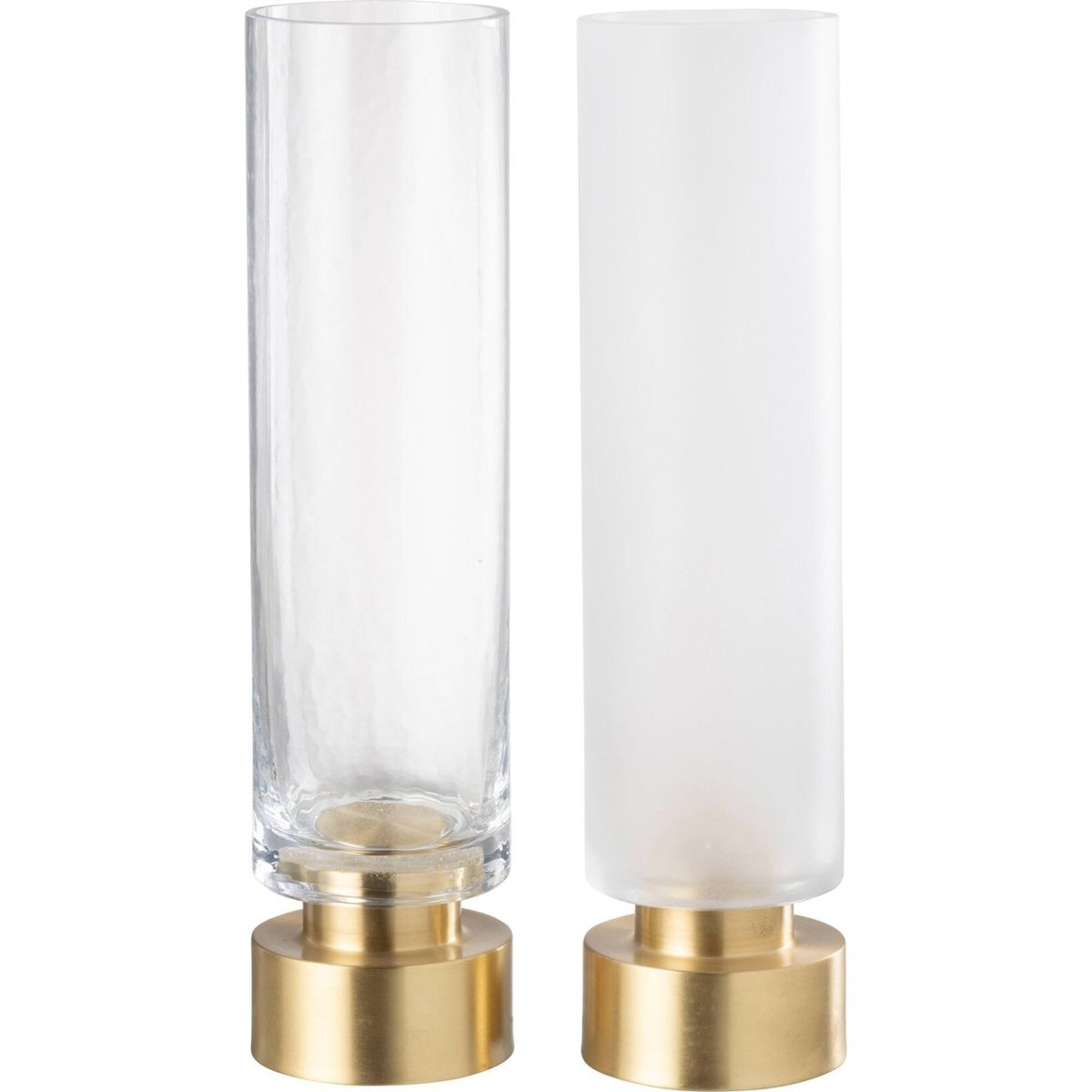 Photophore vase en verre, Lot de 2 transparent et or, RECOLLECTION
