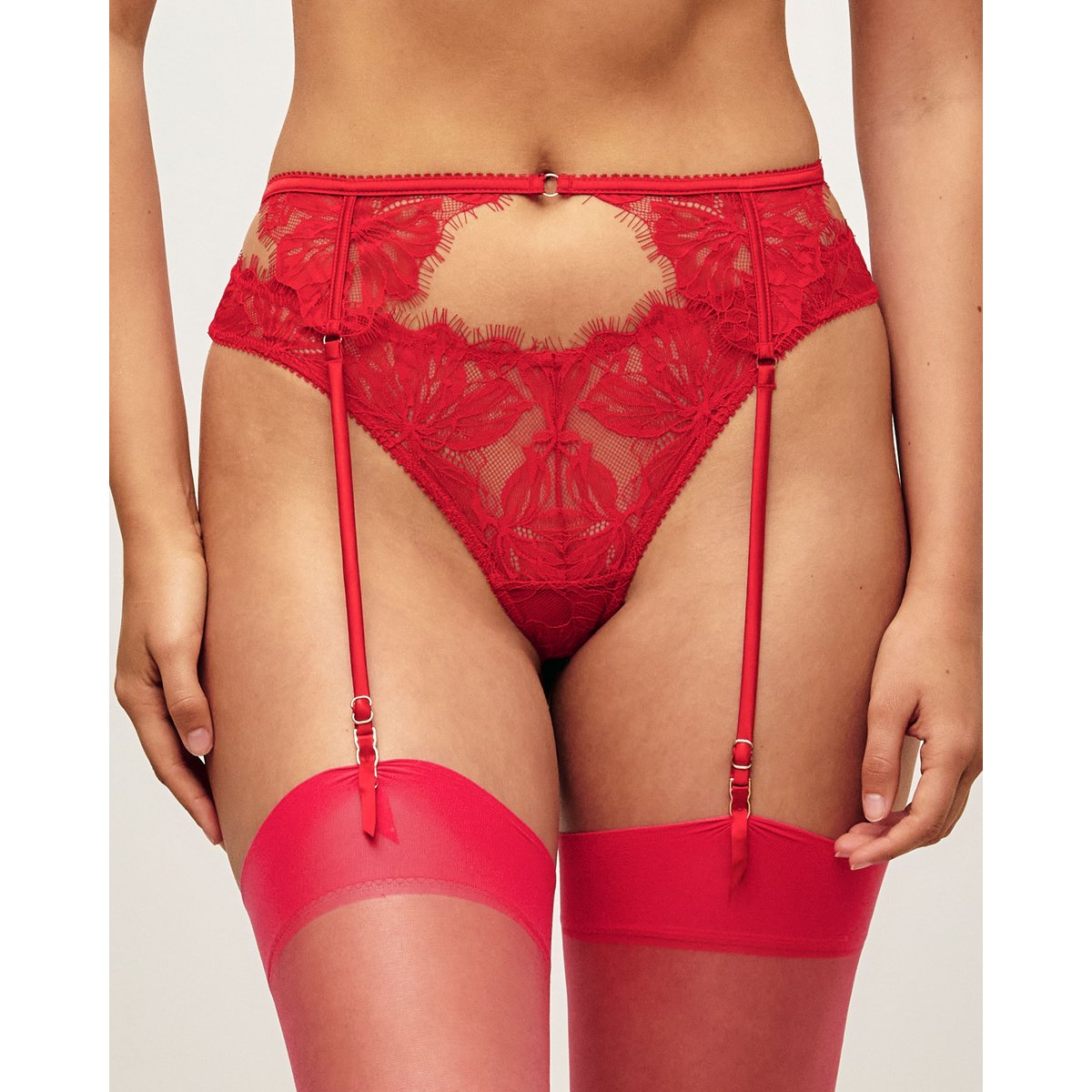 Porte-jarretelles en dentelle LOVESTARIZ rouge, UNDIZ