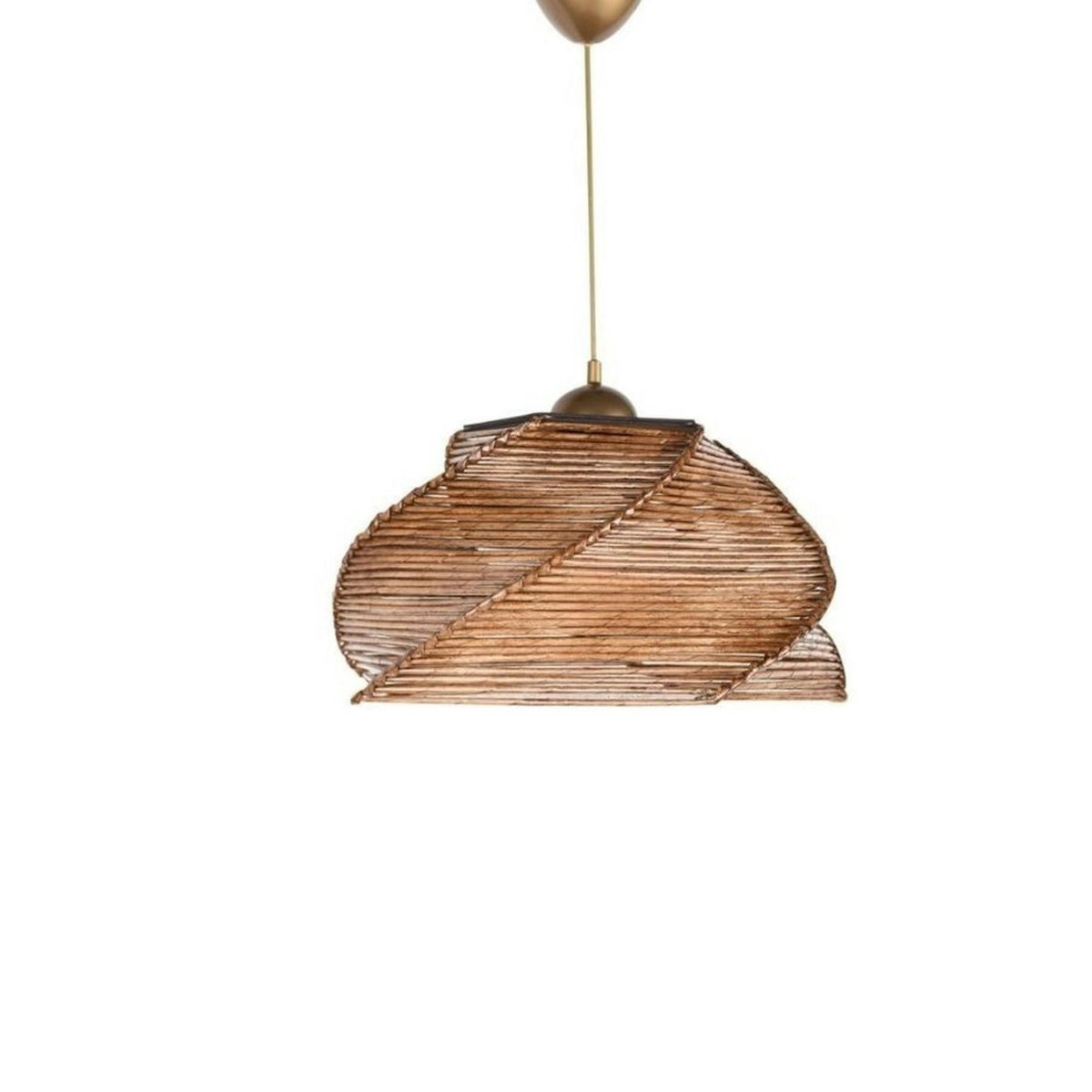Suspension bohème forme ronde - spirale ø36 cm OLTEN bois naturel, PIER IMPORT