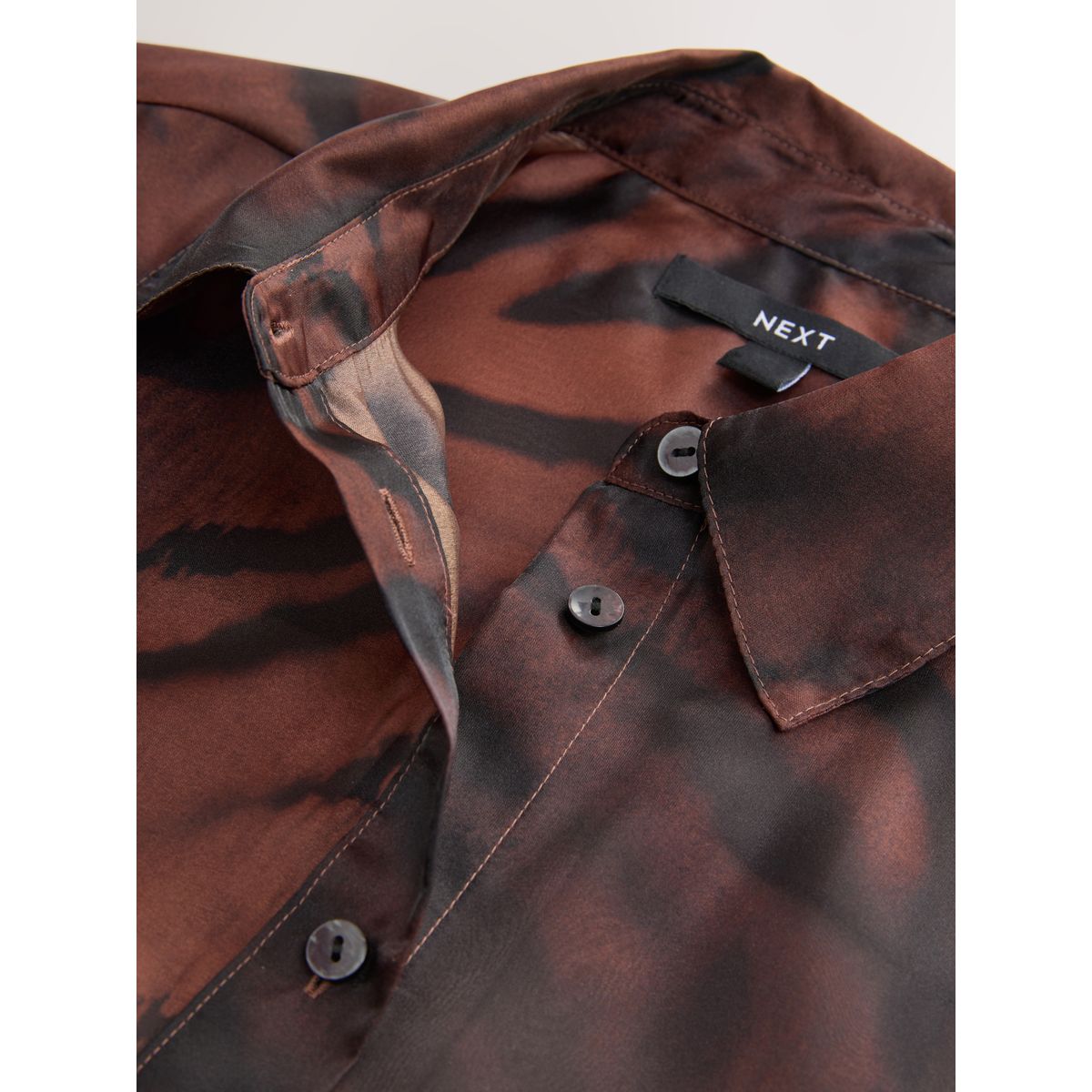Chemise transparente à manches longues imprimé zèbre marron/orange, NEXT