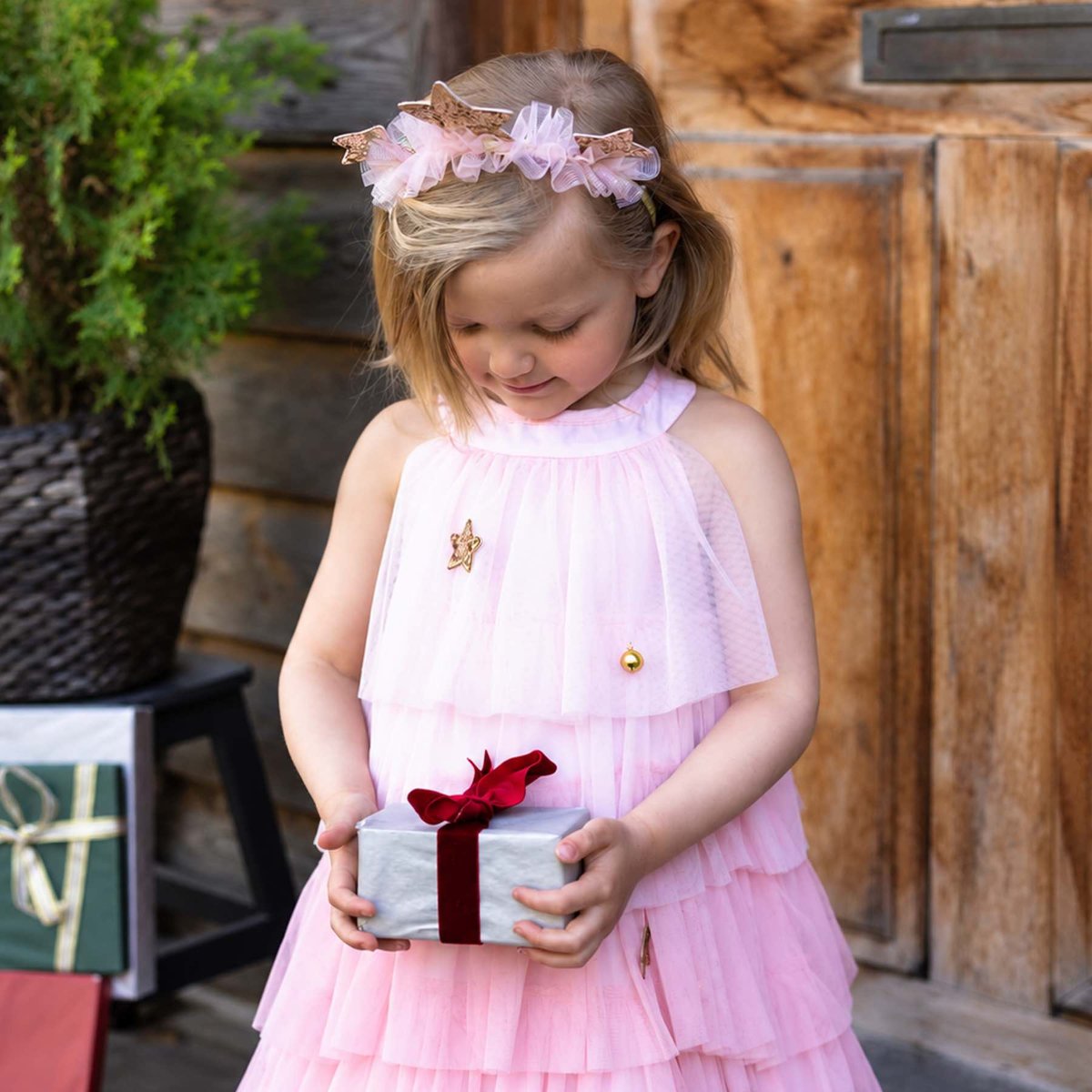 Déguisement enfant robe de Princesse de Noël rose, GREAT PRETENDERS