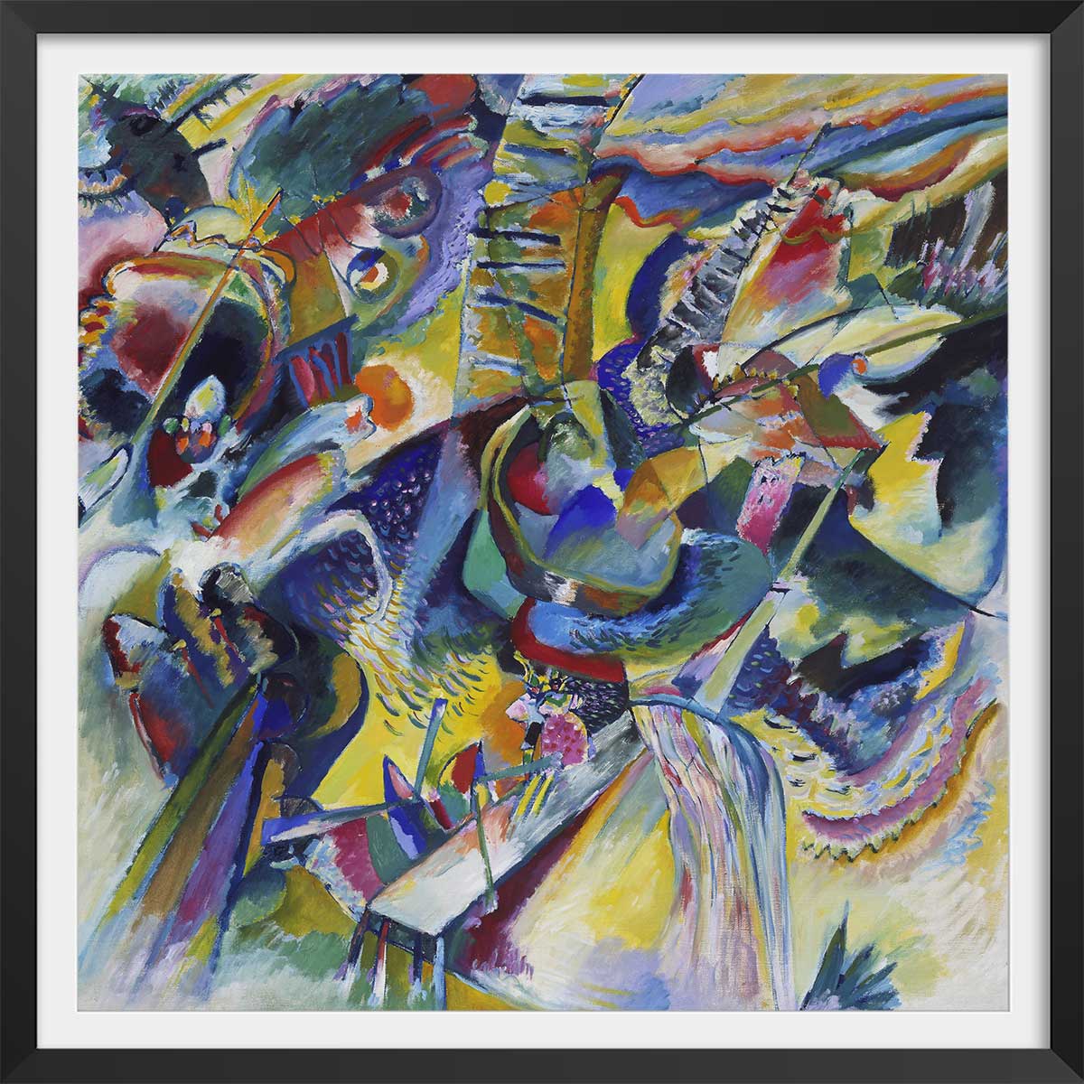 Poster Improvisation Klamm - Wassily Kandinsky affiche + cadre en bois - noir, HEXOA