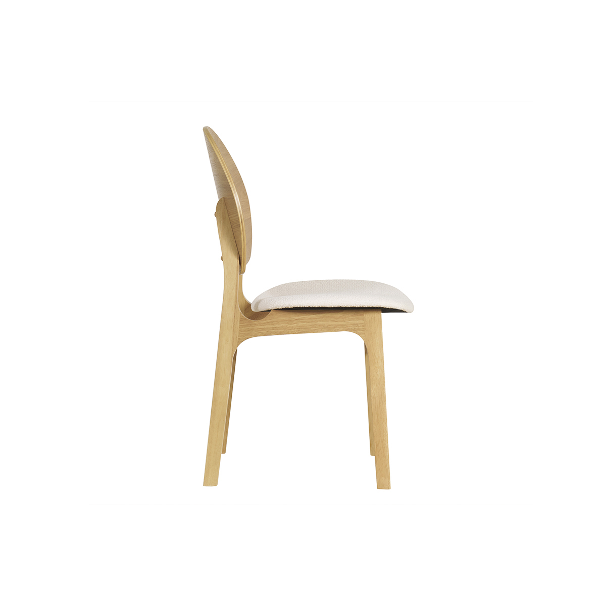 Chaises scandinaves (lot de 2) ELTON bois clair / blanc, MILIBOO