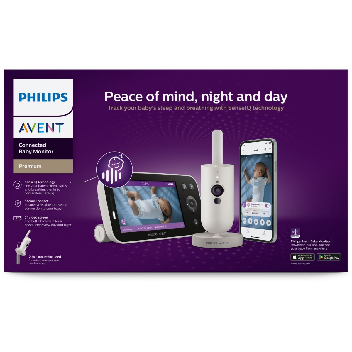 Babyphone Premium Connecté SCD971/26 couleur unique, PHILIPS