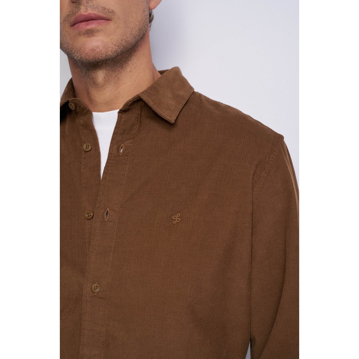 CHEMISE EN VELOURS CÔTELÉ marron, SALSA JEANS