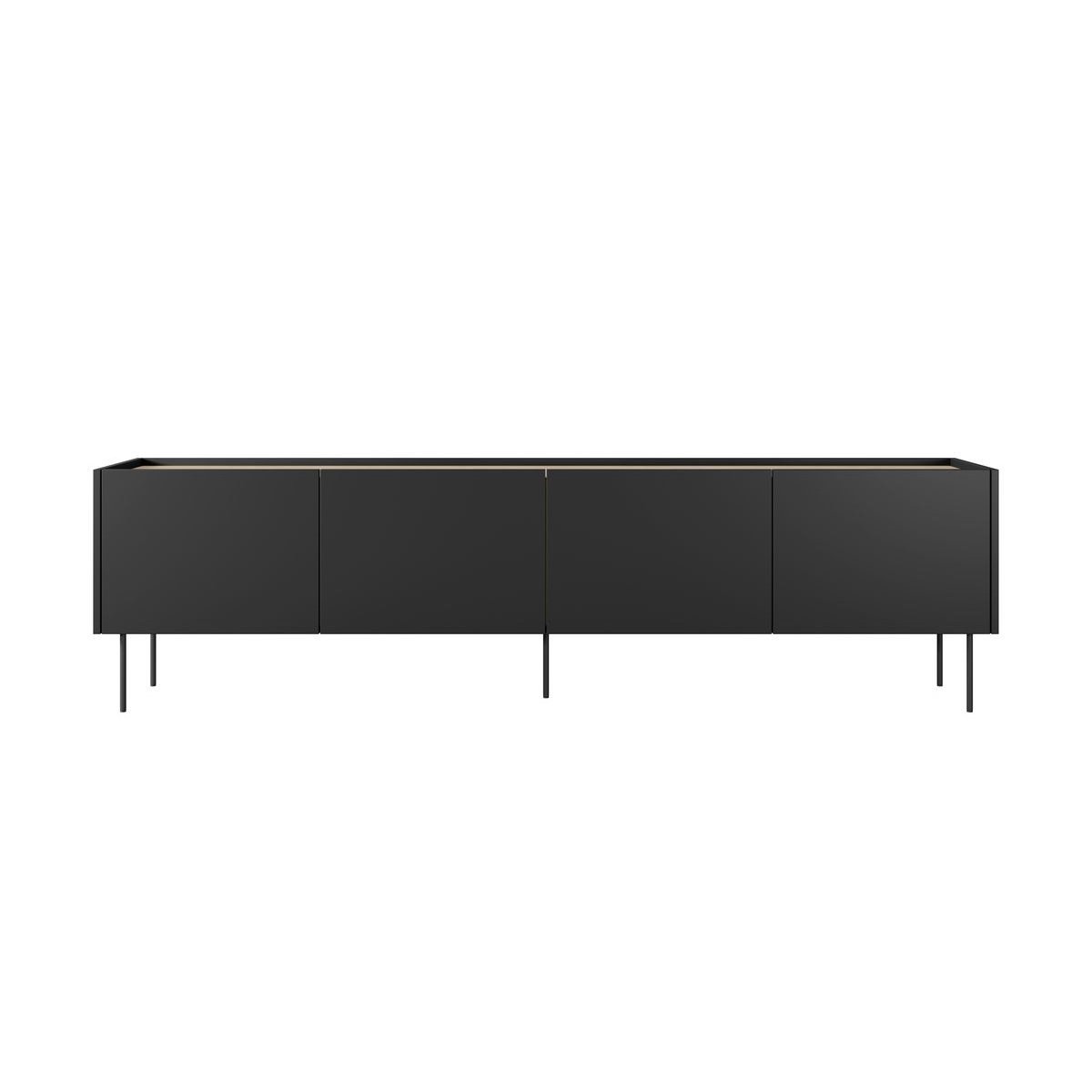 Meuble TV 220 cm panneaux de particules, ATLAS noir, BOBOCHIC