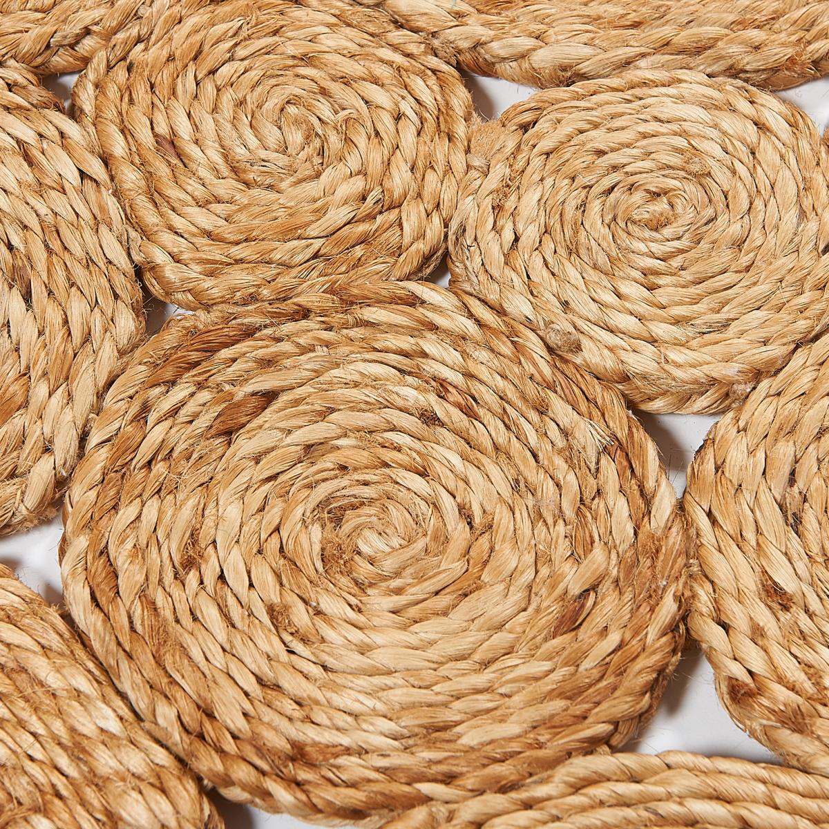 Tapis rond fait main en jute motif rond WOOD beige, UN AMOUR DE TAPIS